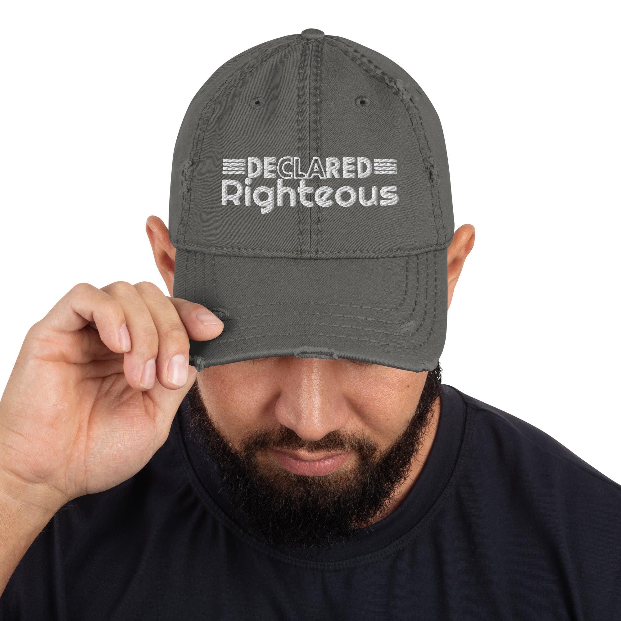 “Declared Righteous” Distressed Hat