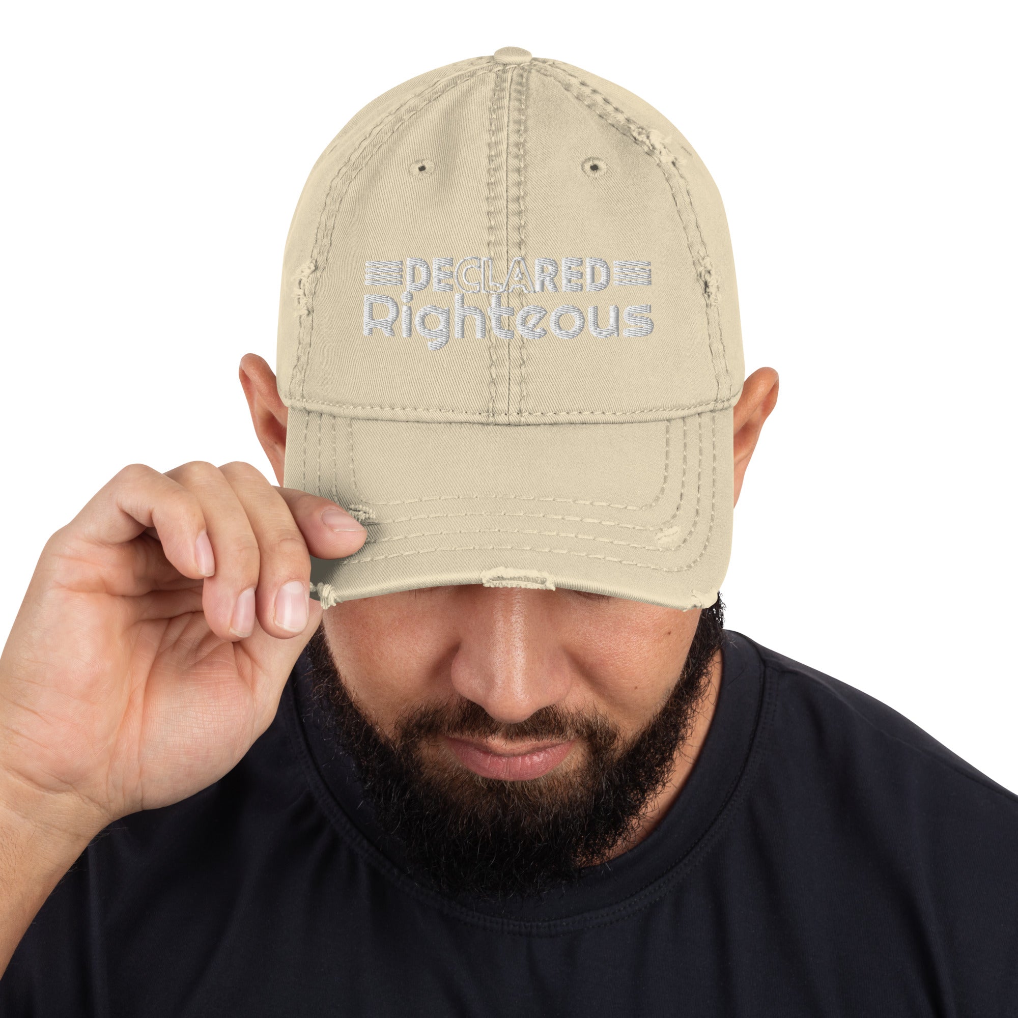 “Declared Righteous” Distressed Hat